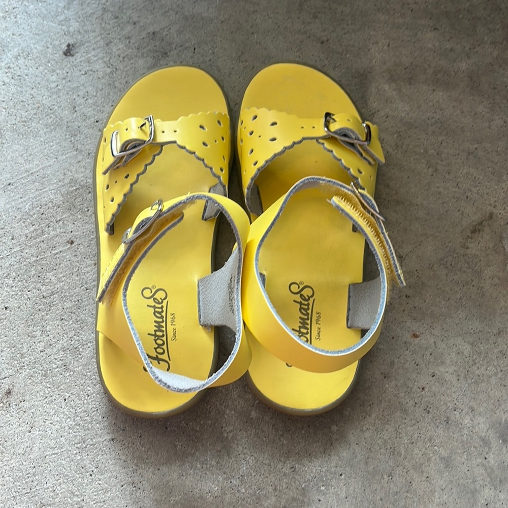 Yellow size 12 Footmate salt water sandals.